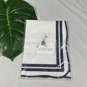 NIB $115 Matouk [‎ Boudoir Sham ] Luca 500TC Cotton in River Navy Blue
